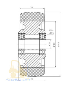 ОПОРНОЕ КОЛЕСО 140Х60Х20 ОПОРНОЕ КОЛЕСО 140Х60Х20