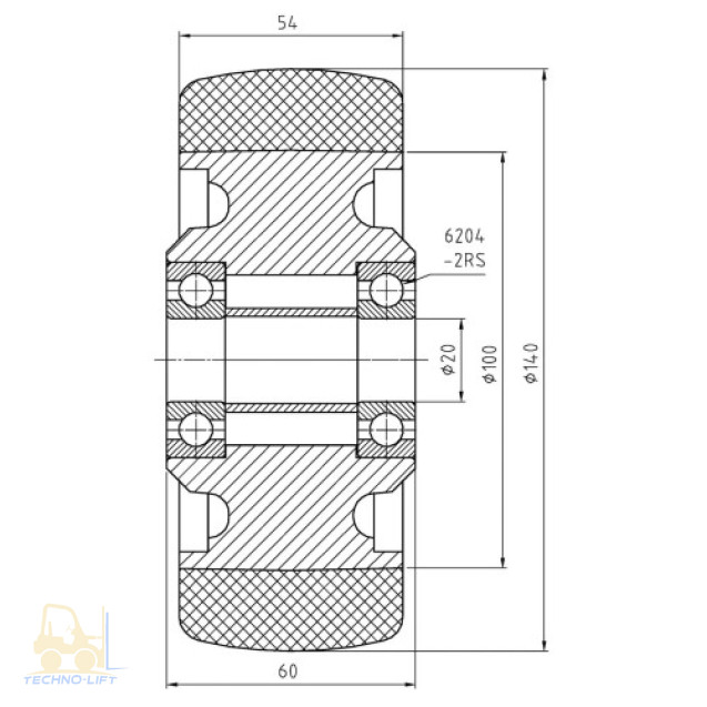 ОПОРНОЕ КОЛЕСО 140Х60Х20
