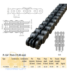 Ланцюг тип 6х6  