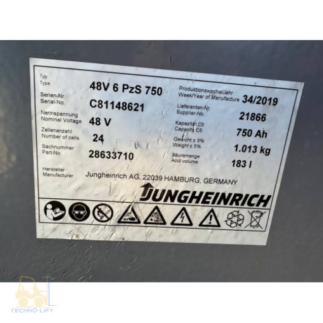 Навантажувач електричний JUNGHEINRICH EFG 220 с.н. FN606659, мачта 3300 ZT мм, в.п.2000 кг, 2019 р,в