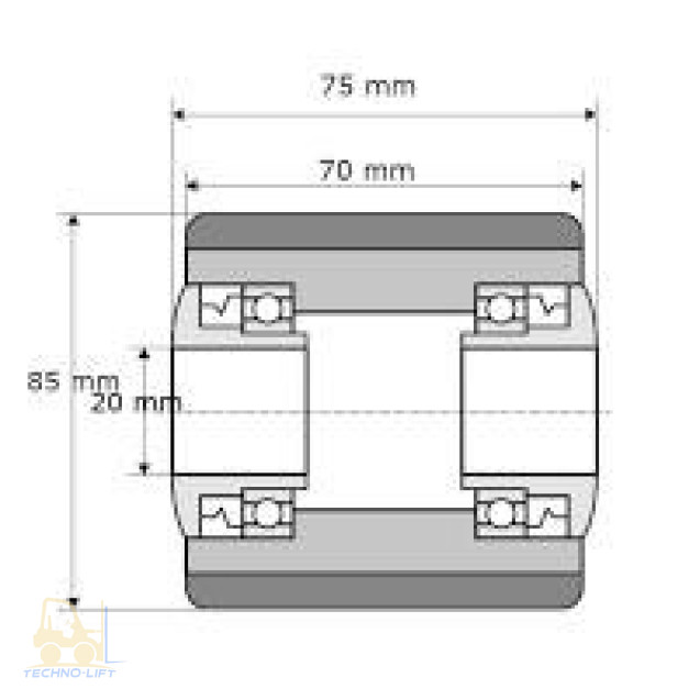 Палетний ролик 82/70/74/20