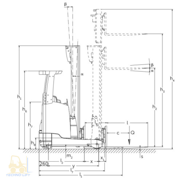 Річтрак електричний JUNGHEINRICH ETV 216, с.н. 91100222, мачта 10700 DZ, в.п. 1600 кг, 2015 р.в.