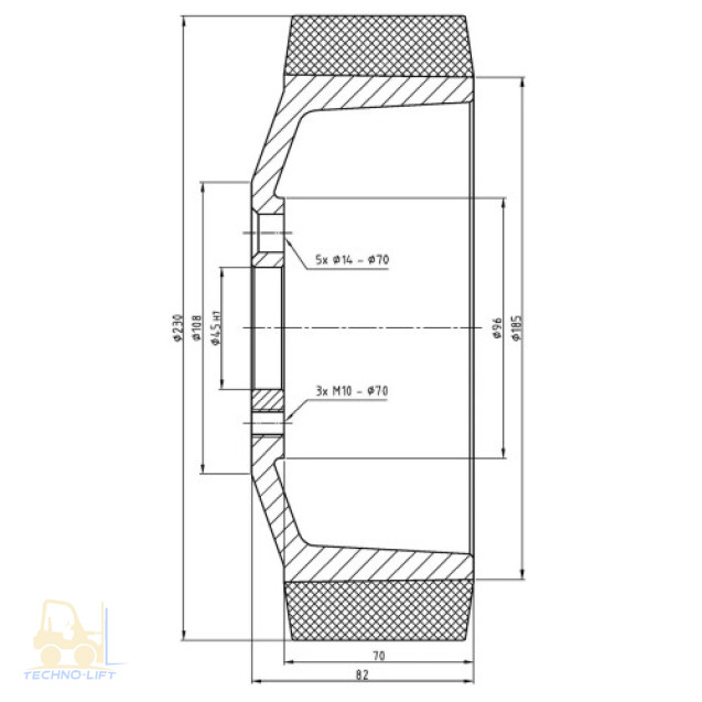 ВЕДУЧЕ КОЛЕСО 230Х82Х45